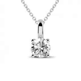3.00 quilates colgante solitario en platino con diamante redondo y 4 grapas 