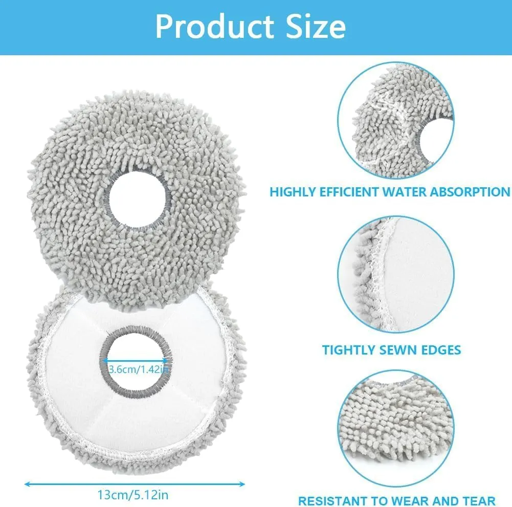 8 Piezas Almohadillas para Trapear, Almohadillas Limpieza Lavable Microfibra Kit de Reemplazo de Accesorios para Aspiradora, Mop
