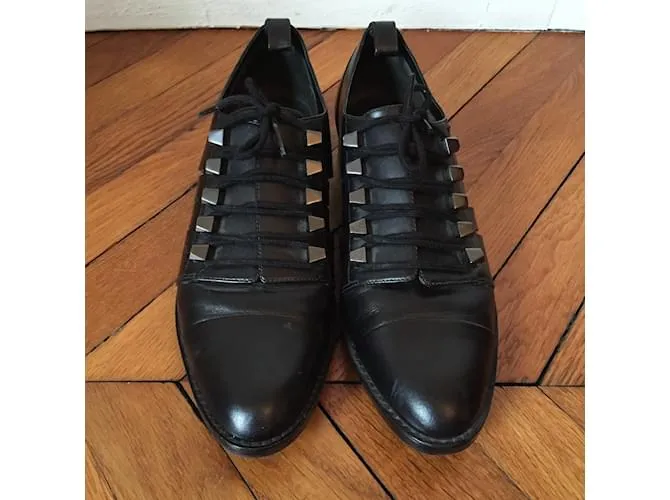 ALEXANDER WANG Camiseta con cordones.UE 37 cuero Negro 
