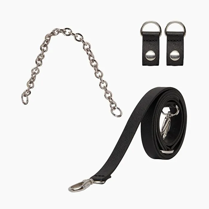 Bandolera y mango cadena tejido sintético negro