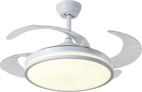 BEL AIR HOME - Ventilador de techo DUNE con Aspas Desplegables Luz Led 36W en 3 Temperaturas de Luz con Mando a Distancia -Motor