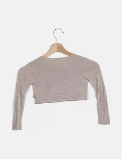 Billieblush Chaqueta dorada de punto combinada