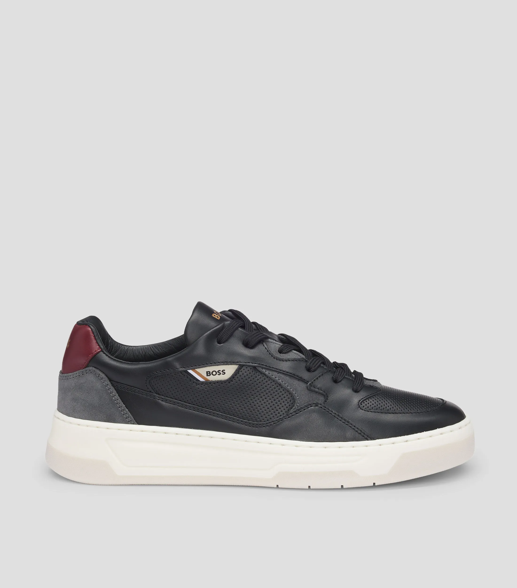 Boss Tenis de piel mixta con empeine a capas Hombre