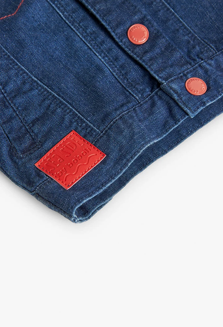 Cazadora denim combinada bebé niño en azul