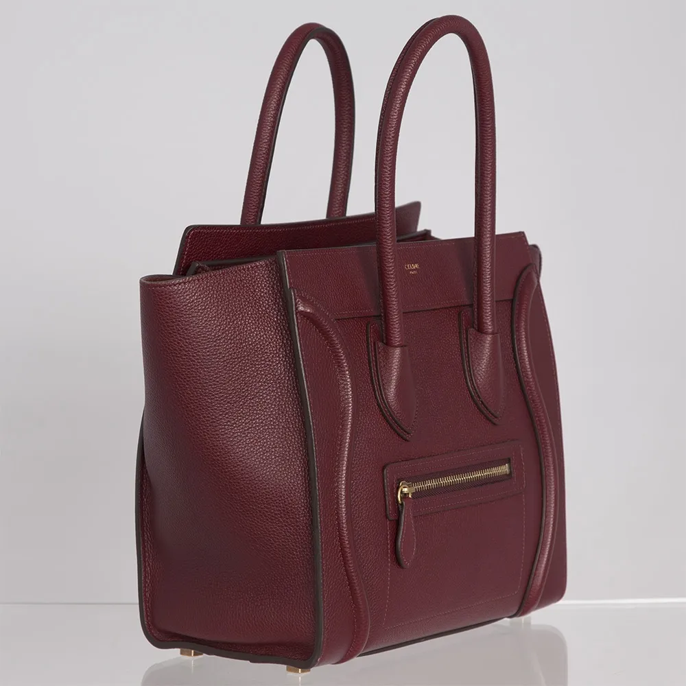 Celine Bolso Luggage Micro Burdeos