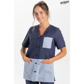 Chaqueta servicio azul combinada m/c