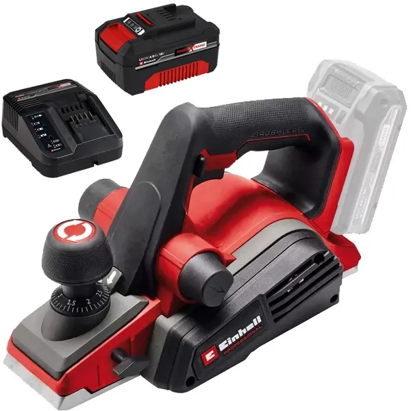 Einhell - TP-PL 18/3 Li BL PXC - cepillo a batería sin baterías y cargadores, Li-Ion, 18 V, - ah, 82 mm + Einhell - PXC Starter 