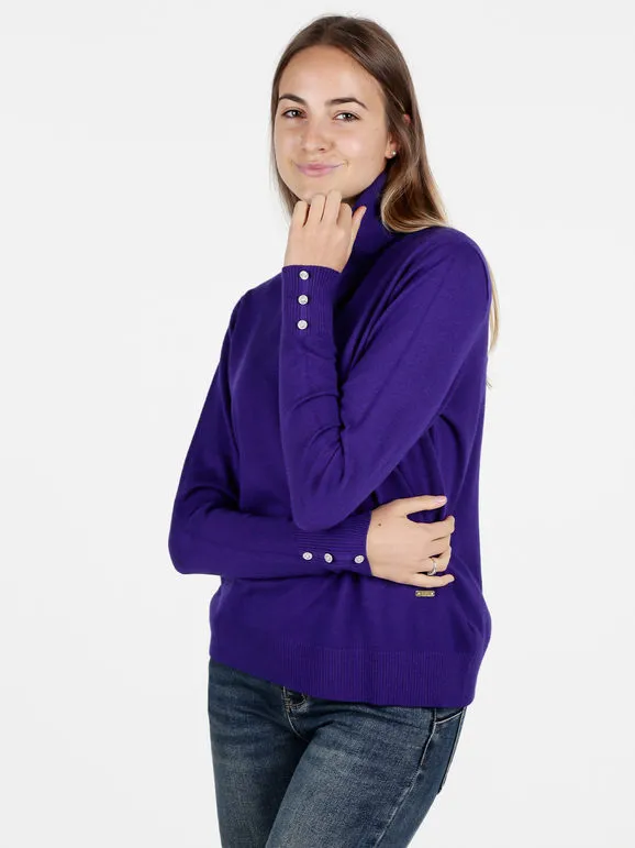 Gian Marco Venturi Jersey de mujer de cuello alto de color liso