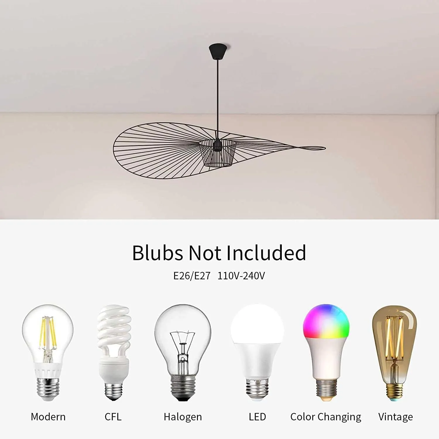 Lámpara Colgante Retro De Vértigo Araña, Fibra De Vidrio + Diseño De Sombrero De Tela De Fibra Luz Pendiente,sala De Estar Moder
