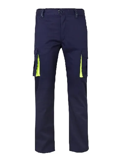 PANTALON BICOLOR MULTIBOLSILLOS AZUL NAVY/AMARILLO FLUOR 6116 103004 T-46