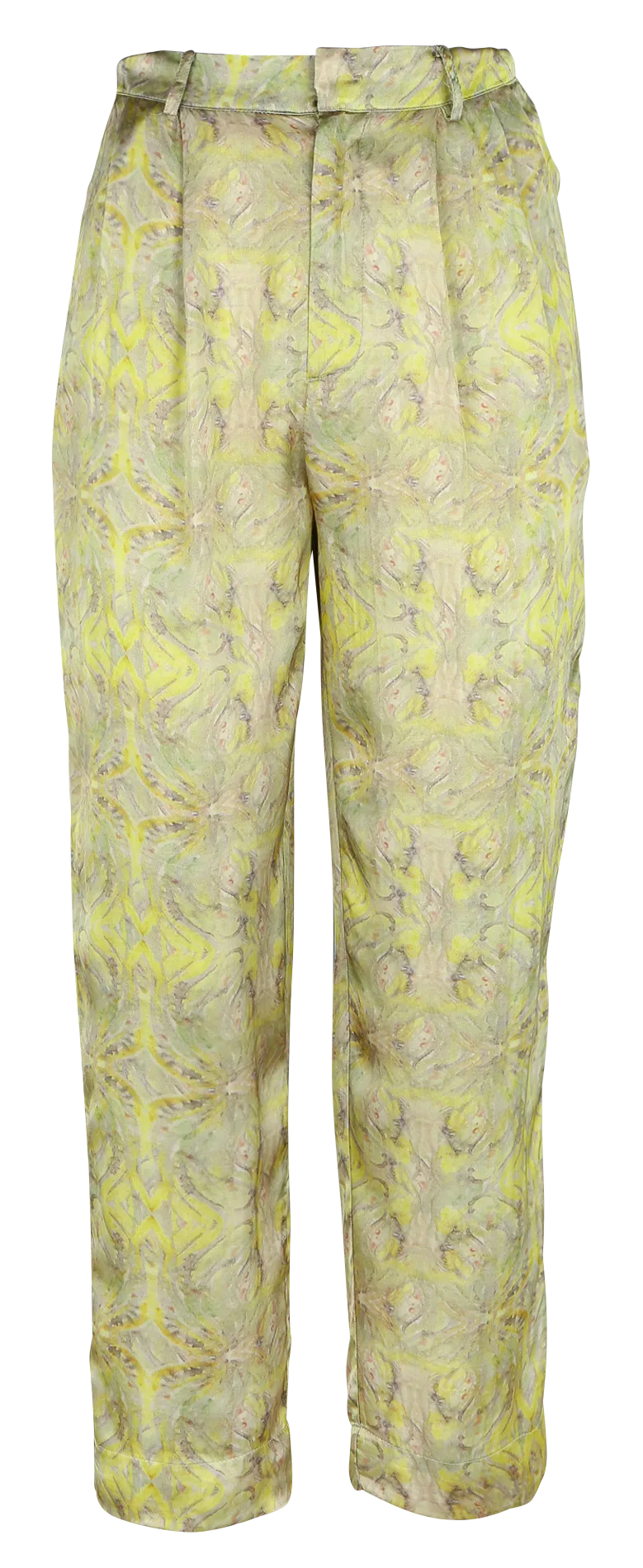 Pantalón vaporoso estampado en amarillo