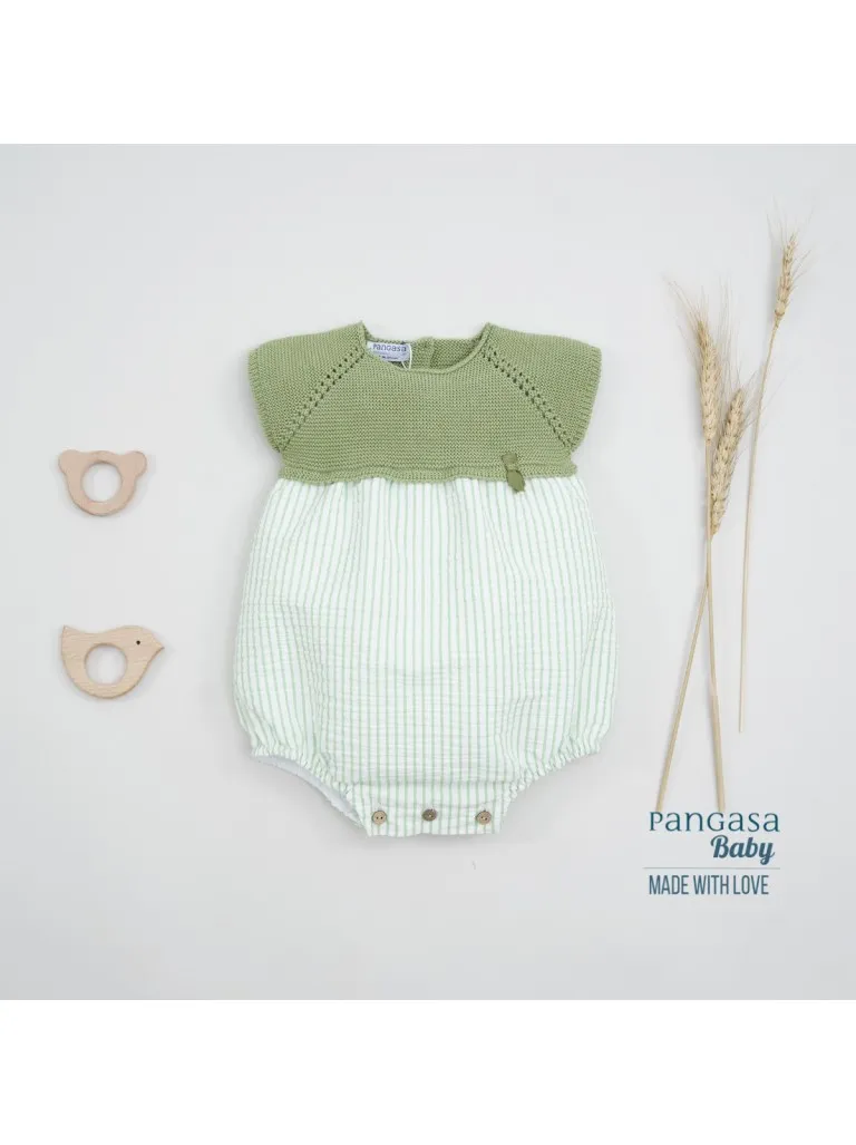 Pelele Pangasa de rayas en verde oliva