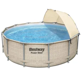 PISCINA DESMONTABLE REDONDA 396X107CM C/ DEP,. ESC. Y CUBIERTA 56420 BESTWAY 630173