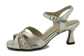 Platinum Metal Heel Sandal