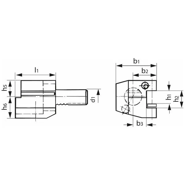 Portaherramientas forma C4 axial, izquierda, ⌀ del mango d1: 16mm