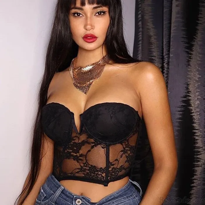  Sexy Black Lace Mesh Stitching Camisoles Bras Spicy Teen Vest Lace Lingerie