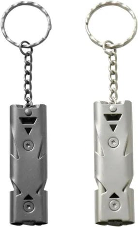 Silbato de 2 Señales  Silbato y Ilavero de Acero Inoxidable de 150 Decibelios de Alto Decibelio  Deportes de Mmergencia de Super