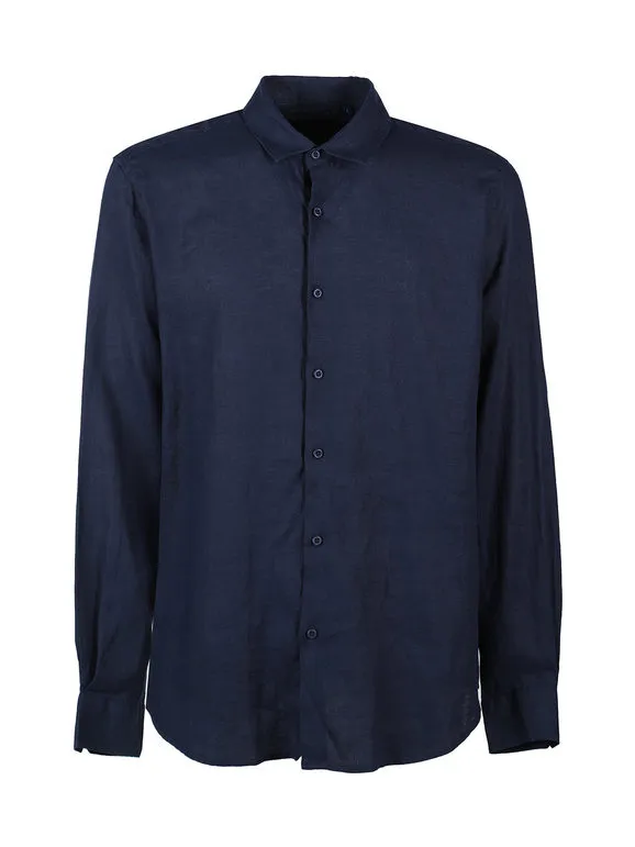 S.O.S Store Of Shirt Camisa de lino de hombre con manga larga.