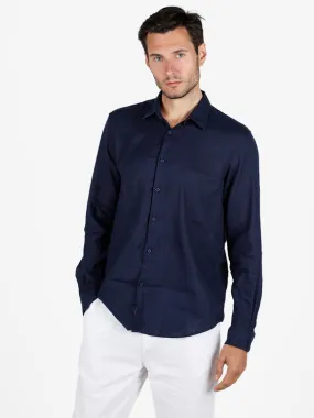 S.O.S Store Of Shirt Camisa de lino de hombre con manga larga.