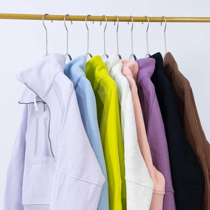Women Autumn High Neck Gym Gyn Sweatshirt Traje de yoga de yoga Capas Sport Sport Gym Gym Soport Soporte de collar de collar con