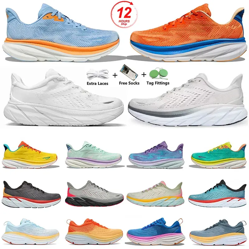 Zapatos de senderismo casuales de 70 colores Desinger zapatos de senderismo Bondi 8 Clifton 9 Harbor Mist White White Carbon x 2