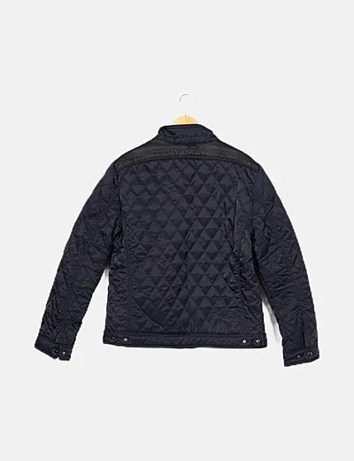 Zara Chaqueta azul marina acolchada combinada