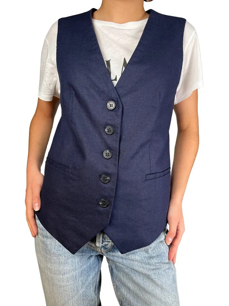 ZARA Gilet Azul Marino